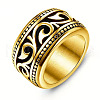 Vintage Totem Stainless Steel Wide Finger Rings for Men FS-WG9BFEA-02-2