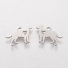 304 Stainless Steel Puppy Silhouette Charms STAS-Q201-T086-2