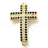 Brass Pave Black & Clear Cubic Zirconia Connector Charms KK-M101-02I-G01-1