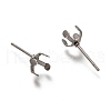 304 Stainless Steel Stud Earring Settings X-STAS-H130-18C-P-2