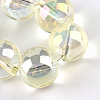 Electroplate Glass Beads Strands EGLA-Q062-8mm-A02-4