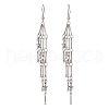 Brass Bar Link Chain with Star Dangel Earrings EJEW-JE06458-4