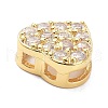 Brass Micro Pave Clear Cubic Zirconia Slide Charms ZIRC-P085-04G-3