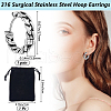 Beebeecraft 1 Pair 316 Surgical Stainless Steel Hoop Earrings EJEW-BBC0001-64B-2
