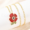 Brass Micro Pave Cubic Zirconia and Enamel Pendant Necklaces NJEW-Q041-06G-4