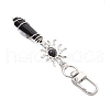 Copper Wire Wrapped Natural Obsidian Pointed Bullet Pendant Decorations HJEW-JM03104-07-5