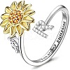 Adjustable Brass Rhinestone Rotating Cuff Rings FS-WG5B177-18-1