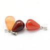 Teardrop Natural Carnelian Pendants G-Q435-12-2
