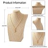 Wooden Covered with Imitation Burlap Necklace Displays NDIS-K001-B15-5