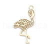 Rack Plating Brass Micro Pave Clear Cubic Zirconia Bird Pendants KK-L155-67G-2