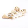 Christmas Theme Brass Safety Brooch JEWB-BR00046-03-3