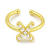 Rack Plating Brass Open Cuff Rings for Women RJEW-F162-01G-X-2