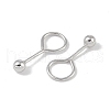 Anti-Tarnish Rhodium Plated 999 Fine Silver Round Dangle Earrings for Women EJEW-S215-19P-2