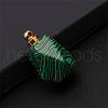 Synthetic Malachite Openable Perfume Bottle Pendants BOTT-PW0011-10D-1