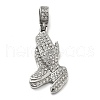 304 Stainless Steel Rhinestone Pendants STAS-V008-35P-1