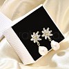 Mother's Day Jewellery Natural Pearl Dangle Ear Studs EJEW-L099-06G-3