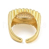 Oval Brass Micro Pave Cubic Zirconia Cuff Rings RJEW-P127-10G-3
