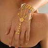 Bohemian Style Alloy Sunflower Link Finger Ring Bracelets KM3412-3