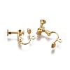 Rack Plated Brass Screw Clip-on Earring Findings X-KK-P169-04G-2