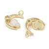 Brass Micro Pave Clear Cubic Zirconia Pendants KK-L213-045G-2