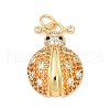 Brass Micro Pave Cubic Zirconia Pendants KK-U062-45G-1