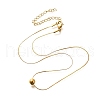 Stainless Steel Round Pendant Necklaces for Women NJEW-G160-02G-4
