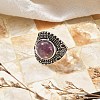 Natural Banded Agate Adjustable Rings RJEW-I108-03AS-01-2