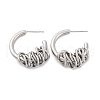 C-Shaped with knot Brass Stud Earrings EJEW-R025-28P-4