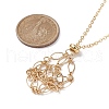 Brass Chains Macrame Pouch Empty Stone Holder for Pendant Necklaces Making NJEW-JN04475-02-5