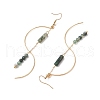 Column Natural Moss Agate Dangle Earrings EJEW-JE06335-05-4