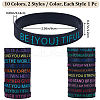 20Pcs 20 Style Motivational Quotes Silicone Cord Bracelets Wristbands BJEW-WH0020-51B-2