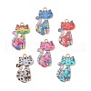 30Pcs 6 Styles Printed Alloy Pendants PALLOY-CJ0002-51-7