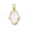 Brass Palm Pendants KK-V010-18G-1