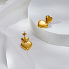 Stylish Stainless Steel Heart Dangle Stud Earrings BA0238-3