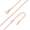 Brass Link Chain Necklaces NJEW-D302-11RG-2