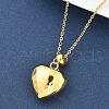 201 Stainless Steel Textured Love Heart Pendant Necklaces for Women NJEW-Z069-01G-03-2