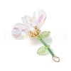 Handmade Glass Beaded Flower Pendants PALLOY-MZ00742-03-3