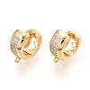 Brass Micro Pave Cubic Zirconia Hoop Earring Finding KK-N261-49G-1