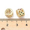 Brass Micro Pave Cubic Zirconia Beads KK-A254-21G-2