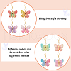10Pairs 10 Colors Bling Butterfly Resin Dangle Earrings EJEW-AB00006-6