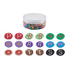 Handmade Polymer Clay Flat Round with Capital Letter Beads CLAY-CW0001-01-9