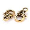 Tibetan Style Heart Lobster Claw Clasps X-GLF014Y-3