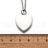 304 Stainless Steel Heart Cinerary Casket Pendant Necklaces NJEW-V002-02P-5