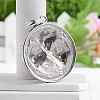 Flat Round with Dragon 304 Stainless Steel Big Pendants STAS-M206-05AS-2