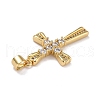 Brass Micro Pave Clear Cubic Zirconia Pendants ZIRC-A021-12G-3