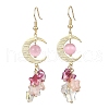 4 Pair 4 Color Glass Star Dangle Earrings EJEW-TA00267-2