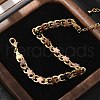 Star Brass Enamel Curb Chain Bracelets for Women BJEW-B125-02G-1