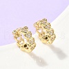 Heart Brass Micro Pave Clear Cubic Zirconia Hoop Earrings EJEW-Z102-25G-1