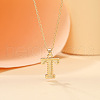 Alloy Textured Initial Pendant Necklaces FS-WG9837C-20-1