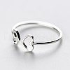 Sterling Silver Double Heart Open Cuff Ring for Women HEAR-PW0001-089S-1